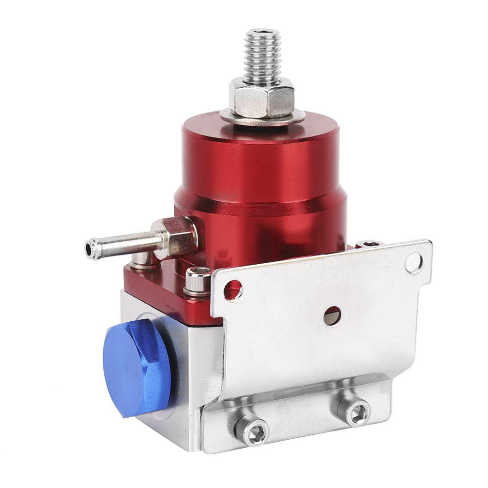 Kraftstoffdruckregler -Kit mit 100psi -Messgerät (Rot & Silber) (rot silber) von Yctze