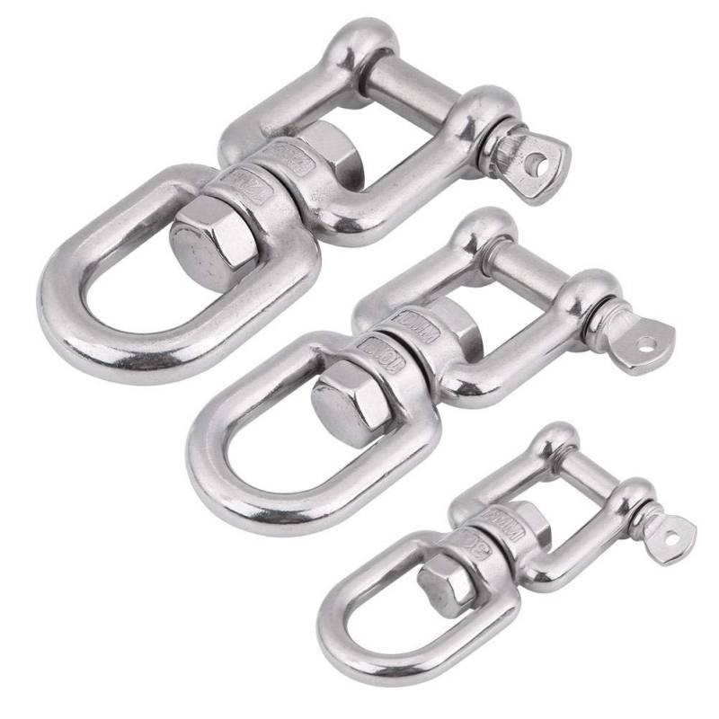 Marine-Drehschäkel, Yctze Heavy Duty 304 Edelstahl-Schwenkring Snap Rolling Shackle Device Ersatz für Ankerketten(6mm) für edelstahl drehwirbel i 6mm,drehwirbel drehwirbel von Yctze