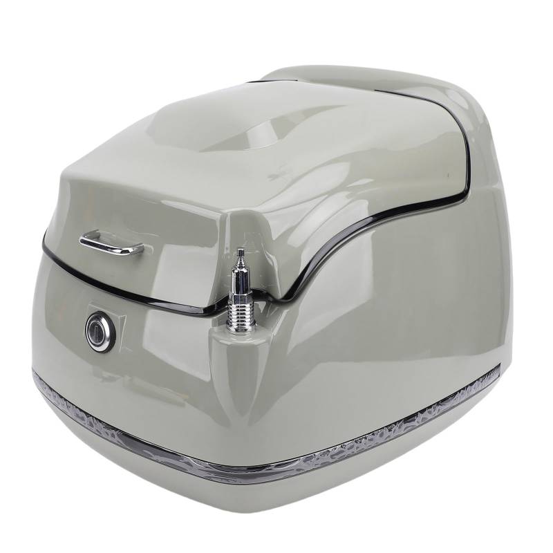 Motorrad -Top -Kasten -Heck -Speicher Heck Heck 38L Retro Wasserdichte ABS mit Schloss und Schlüssel für Motorrad -Roller -Elektrofahrrad (GREY) von Yctze