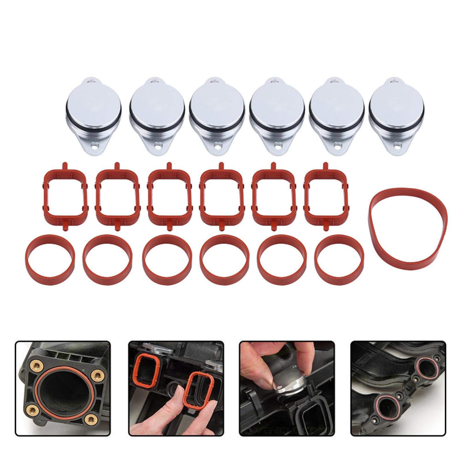 Wirbelklappe, 6x 33 mm Wirbelklappenrohlinge Bungs-Ansaugdichtungen Kit Auto-Ansaugkrümmer Ersatz für 320d 330d 520d 525d 530d 730d Wirbelklappe, 6x 33 mm Wirbelklappenrohlinge Bungs-Ansaugdichtungen Kit Auto-Ansaugkrümmer Ersatz für 320d 330d 520d 525d 530d 730d von Yctze