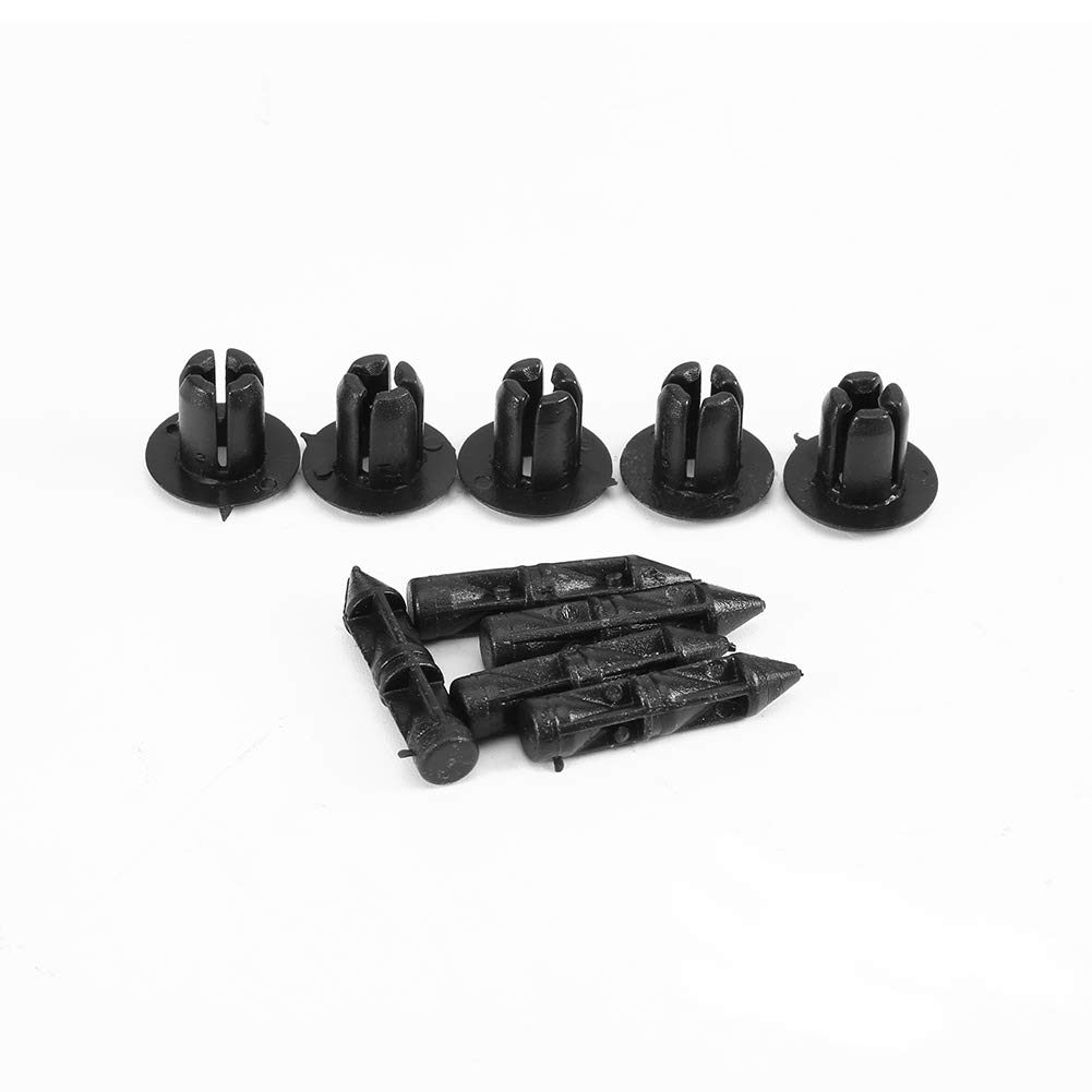 Yctze 100pcs 6mm Retainer Kit, Auto Niet Motorradverkleidung Verkleidungsclips(schwarz) von Yctze