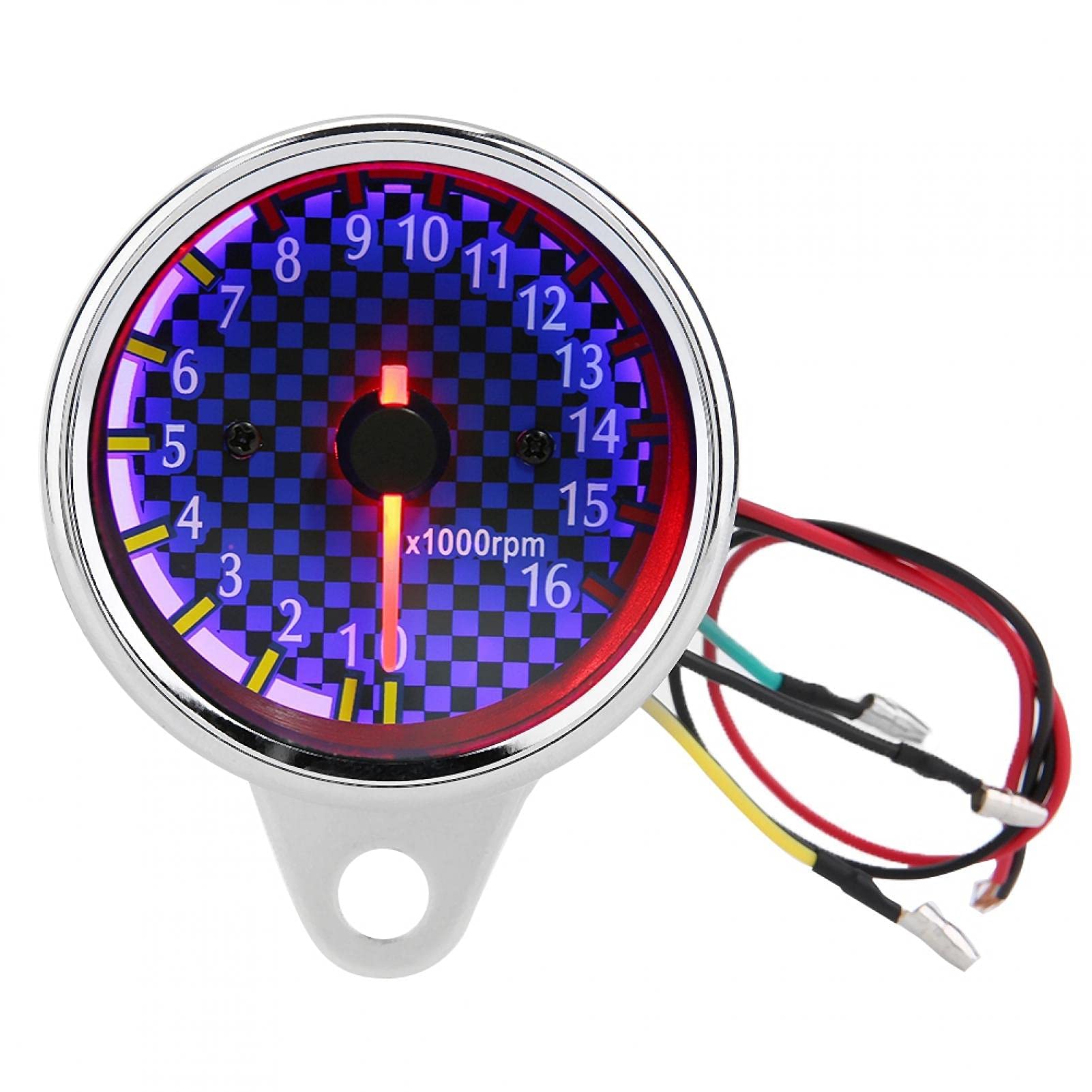 Yctze 2-Takt-Motorrad-Drehzahlmesser, Vespa-Drehzahlmesser, Motorrad-Drehzahlmesser, Motorrad-Drehzahlmesser Elektronischer Drehzahlmesser LED-Drehzahlmesser Digitaler Tachometer LED-LCD-Ges von Yctze