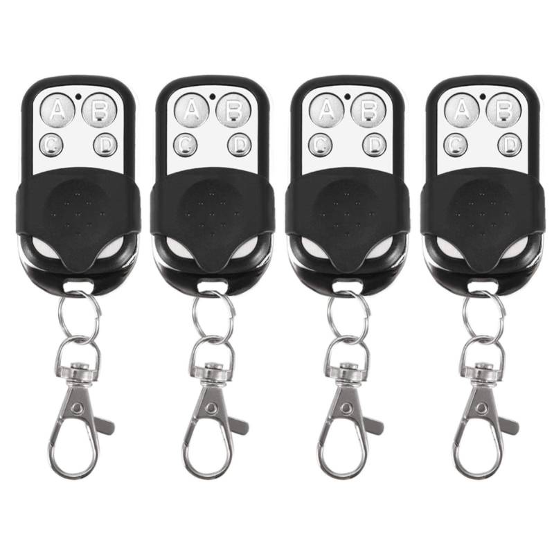 Yctze 4pcs Auto Fernschlüssel Klonen Key Fob, Universal Cloning Drahtlose Fernbedienung Schlüsselanhänger für Auto Garagentor Tor 433mhz von Yctze