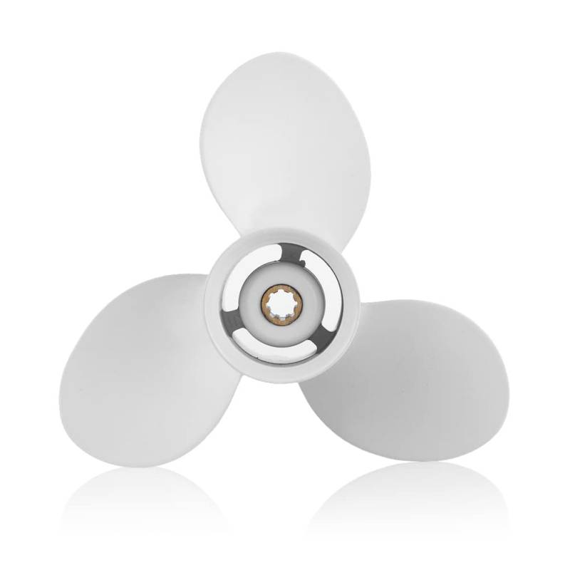 Yctze Außenborder Propeller, Aluminiumlegierung 3-Blatt Propeller mit 8 Zähnen, Hochschub, Passend für Yamaha Außenbordmotor 9.9-15HP, Ersatz-Teilenummer 63V-45947-00-EL und 683-45947-00-EL. von Yctze