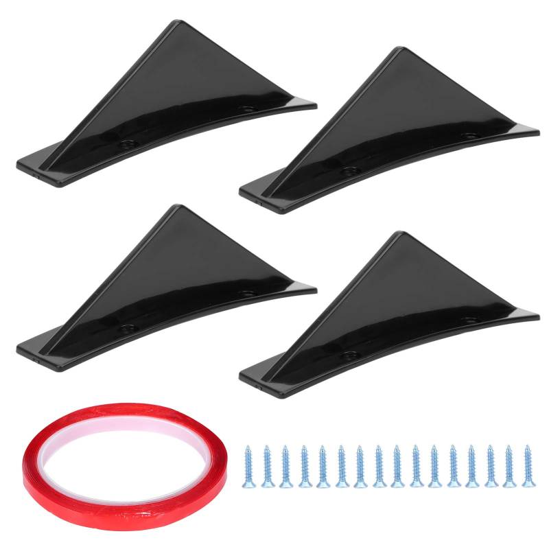 Yctze Autospoiler Heckstoßstange Spoiler Heckdiffusor Heckspoilerlippe Autozubehör Schwarz Dachspoiler Heckspoiler Flügel Glänzend 4pcs Kit Splitter mit Schraube Diffusor Universal (Glo von Yctze