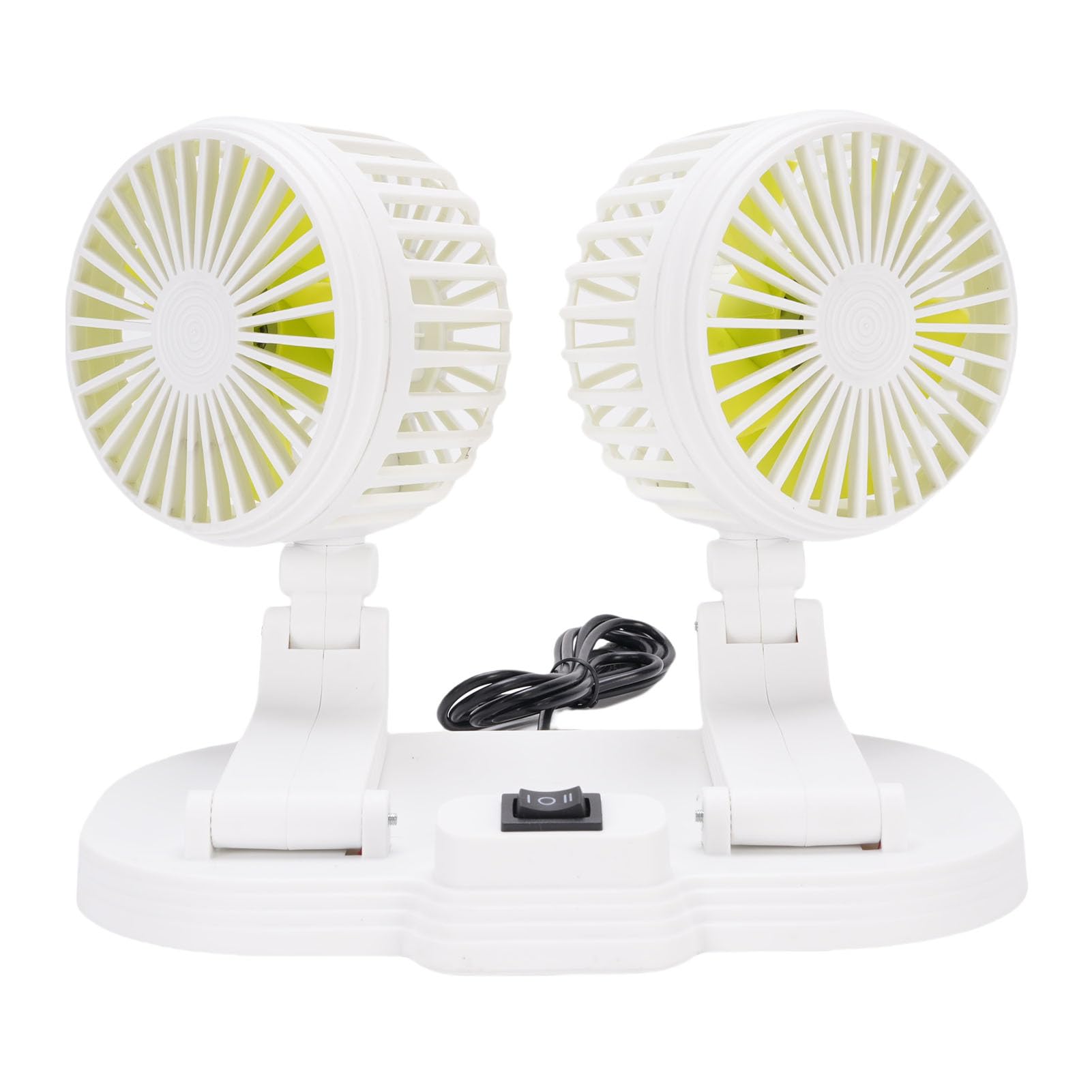 Yctze DC 5V USB -Autokühlungslüfter 2 Geschwindigkeit Wind Ruhig 360 ° K Rotatable Dual Head Desk Lüfter für SUV RV Truck (White) von Yctze