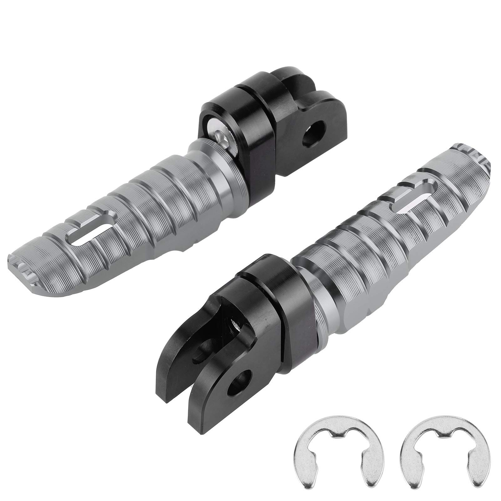 Yctze Motorrad Vordere Fußstützen Vorne Links Rechts Paare Passend für MT-03 MT-25 MT-07 MT-09 R3 XJ6(Titan),verstellbare vordere fußrasten motorrad von Yctze