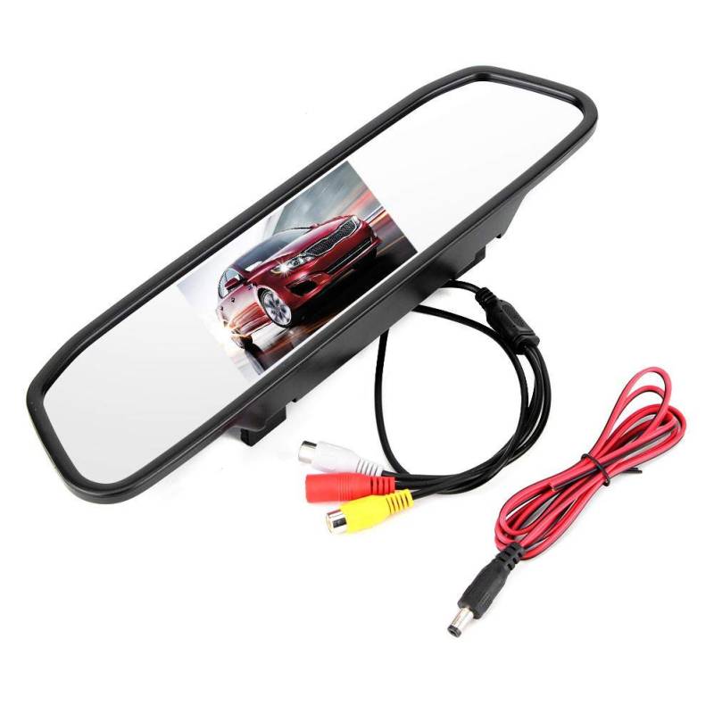 Yctze Rückspiegelmonitor, 4,3-Zoll-Auto-Rückspiegelmonitor HD TFT-LCD-Bildschirm 2 Kanäle Videoeingang für Auto Monitor Rückspiegel Monitor 4.3in Auto Monitor Rückfahrmonitor HD Car Monitor von Yctze