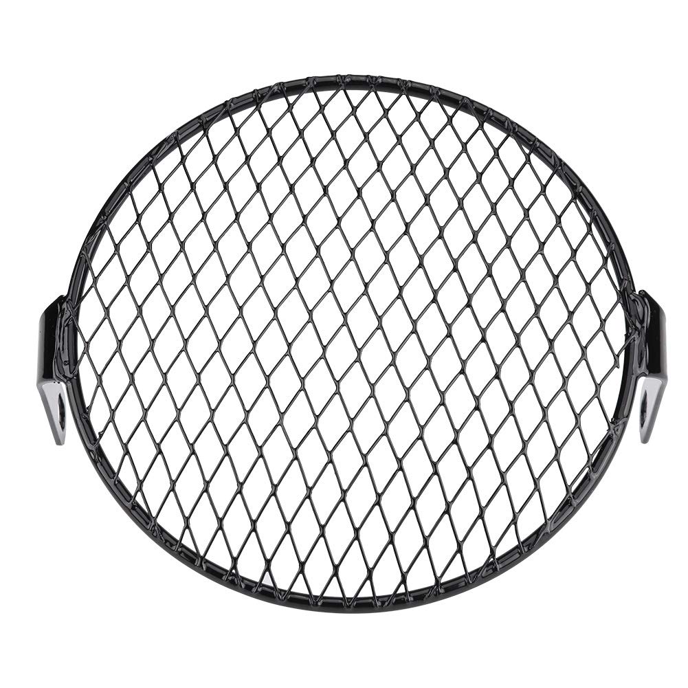 Yctze Für Maske Cafe Racer für Kühlergrill, Scheinwerferabdeckung, runde Scheinwerferabdeckung für Motorrad-Scheinwerfer, 6,5 Zoll (16,5 cm), für Cruiser Chopper Racer (drei Stile optional) (Obliq von Yctze