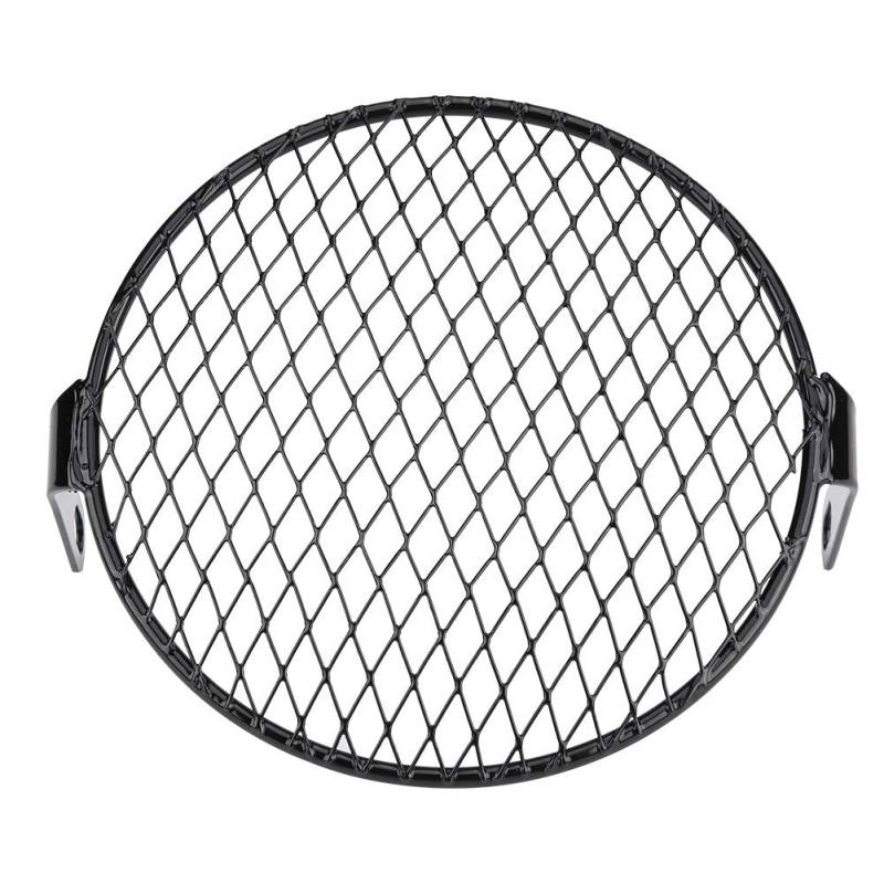 Yctze Für Maske Cafe Racer für Kühlergrill, Scheinwerferabdeckung, runde Scheinwerferabdeckung für Motorrad-Scheinwerfer, 6,5 Zoll (16,5 cm), für Cruiser Chopper Racer (drei Stile optional) (Obliq von Yctze