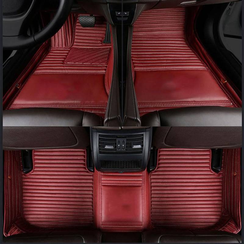Auto-Fußmatten,Auto-Fußmatten mit voller Abdeckung,Auto-Boden-Zubehör,für Volvo V40 Cross Contry 2012,D-Burgundy Single Layer von Ydxlcsyy