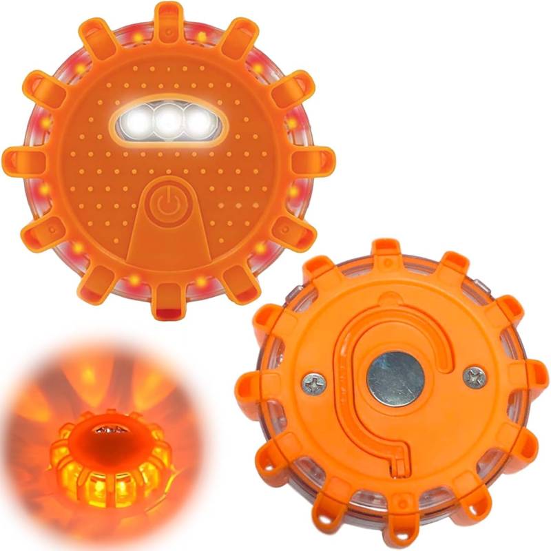 YeahBoom Warnleuchte,Warnleuchte Auto,Wasserdicht LED Warnleuchte,LED Warnleuchten,Warnleuchten Wasserdichte,Mit 9 Flash-Modi Batteriebetrieben,Für Auto, Verkehrsunfälle, Pannen, LKW, Schiff von YeahBoom