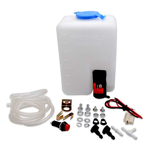 12V Universal Scheibenwaschanlage 1,2L System Wischwasserbehälter Wischwasser Behälter pumpe Komplett Set Scheibenwaschpumpe von Yearninglife