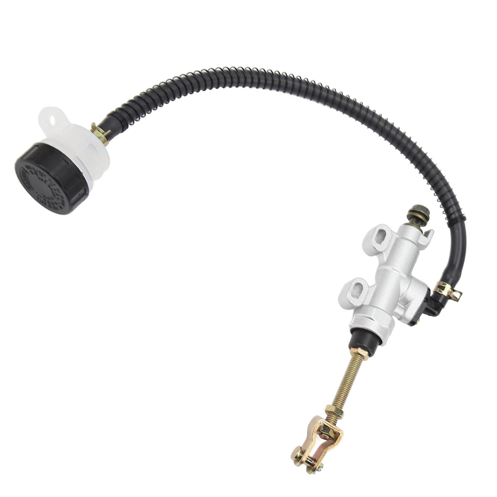 Hydraulischer Hauptzylinder, Aluminiumlegierung Hinterer Fußbremse Pumpe Heckbremsepumpe Reservoir für Motorrad, Schmutzrad, ATV (WHITE) von Yechiry