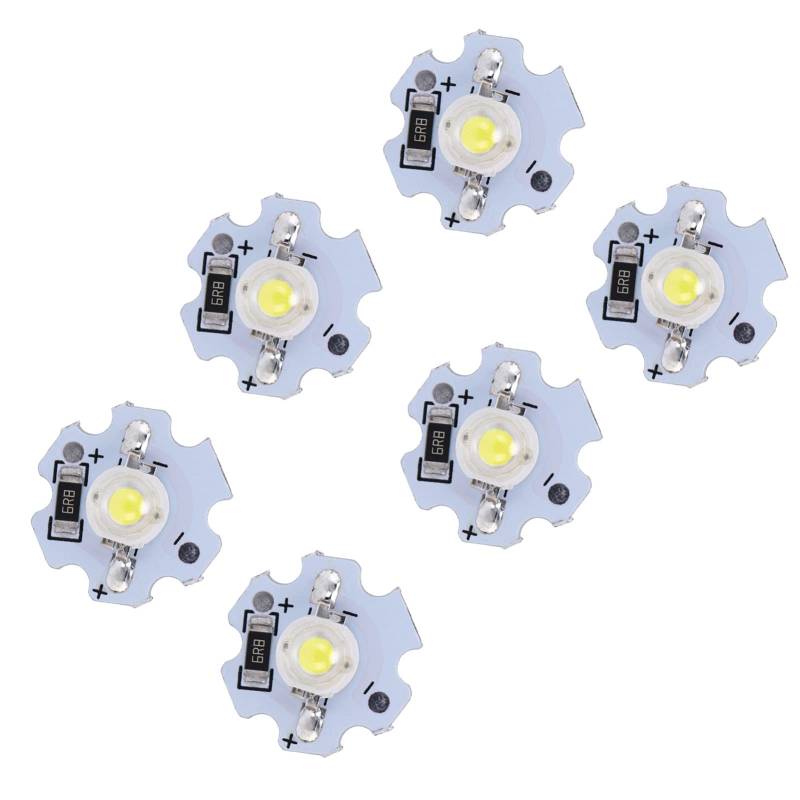 Yechiry 25pcs 5V LED -Chips 1W Leichtperlen, Hohe Leistung für DIY -Beleuchtungskörper, Starker, Schockdes Aluminiumsubstrat, (Cool weiß) von Yechiry