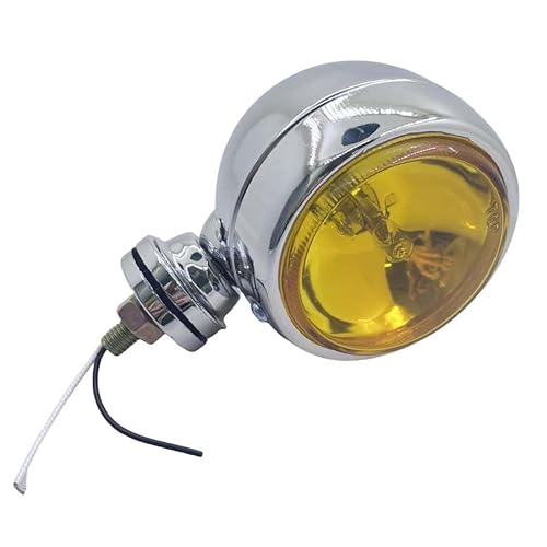 Universal Chrome Runde Motorrad Nebel Lampe Gelb Objektiv Motorrad Hilfs Front Scheinwerfer Für Ducati Honda Benelli Yamaha von Yecnecty