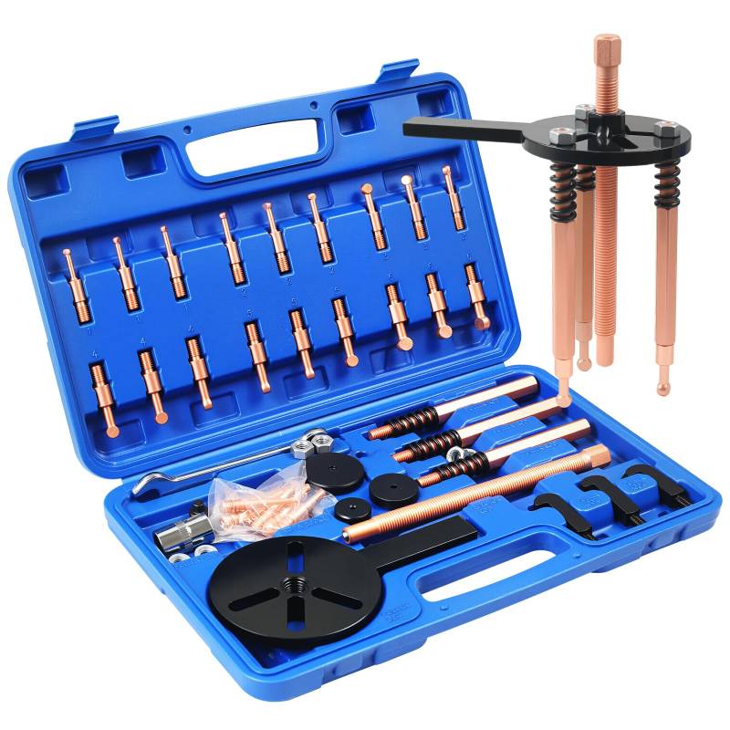 YedZen 36-in-1 Lagerabzieher Set, Blau Multifunktionales Innenlager Abzieher mit Aufbewahrungsbox, Sackloch Lager Entfernungswerkzeug, Lager Demontage Zahnradabzieher Trennsatz von YedZen