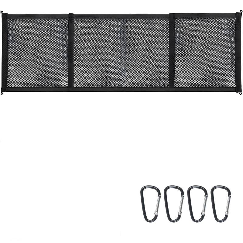 YedZen Gepäck-Netz Aufbewahrungs Netz für VW T5 T6 California Aufstelldach, 35×90cm Autodach Nylon Gepäcknetz mit 4 Haken für VW T5 T6 Beach California Caravelle Bulli Multivan von YedZen