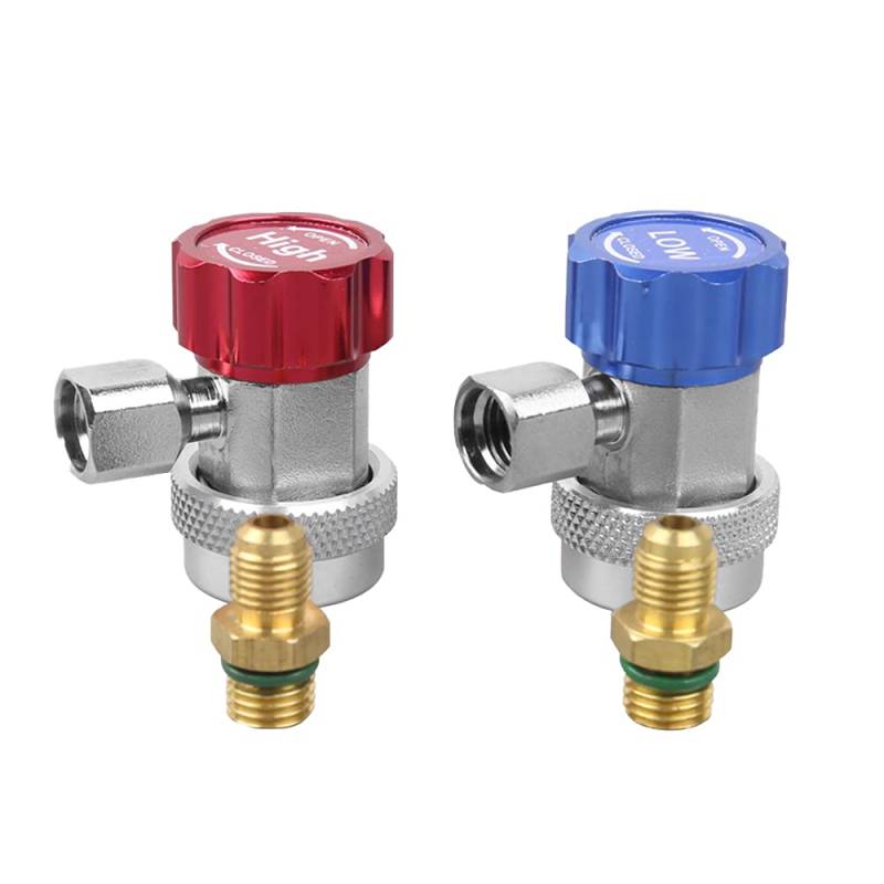 YeenGreen 1/4 Zoll AC R134A Stecker Adapter, 2er/Set Einstellbar Schnellkupplung,Klimaanlage Ventil Adapter, KFZ Klimaanlag Stecker Adapter, Sicherheitsventil Schnellkupplung Klimaanlage von YeenGreen