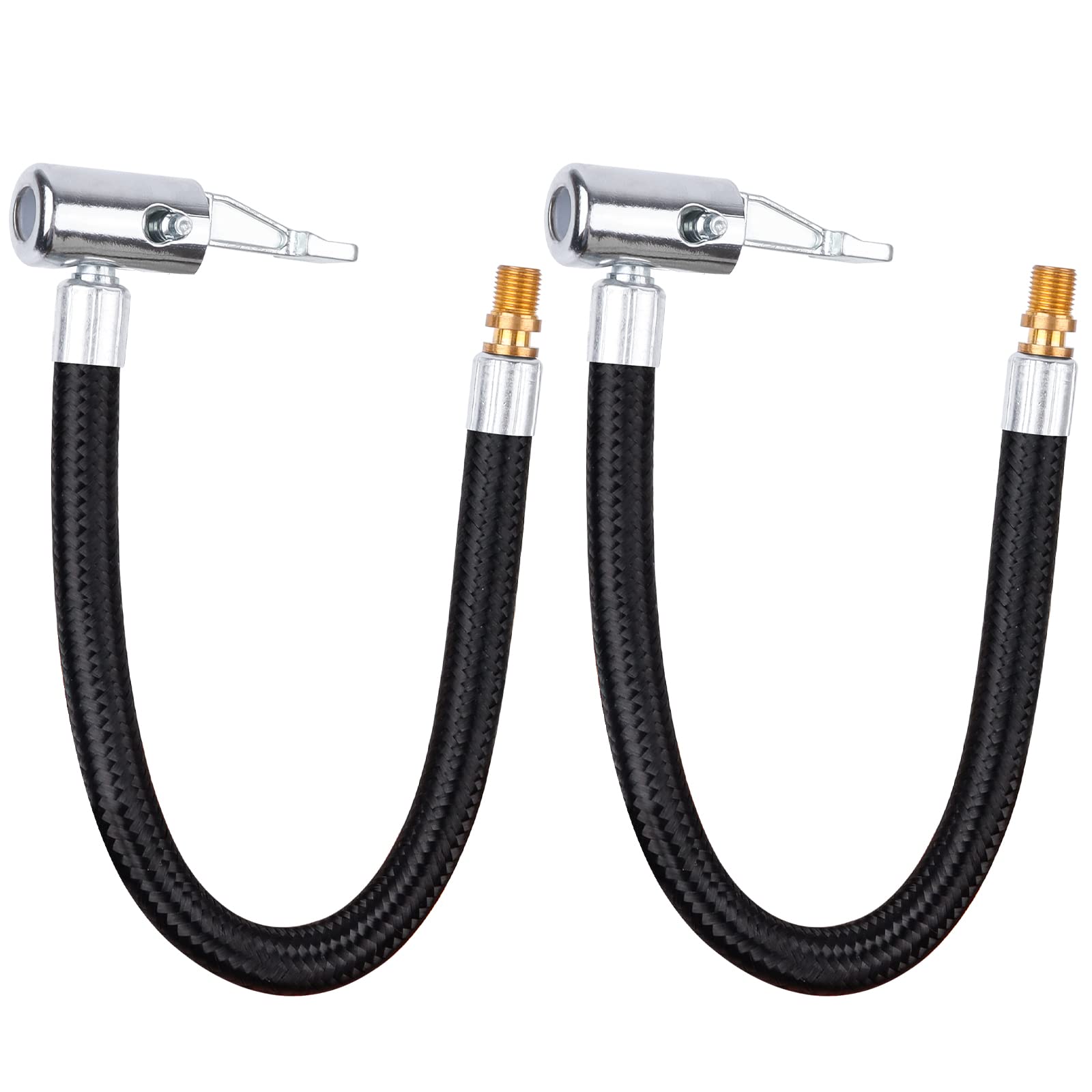 Yeepeo 2 Stück Reifenfüller Schlauch, 20cm Gummi Auto Inflator Pump Autoventil Adapter Schlauch Tire Kompressor Schlauch Luftschlauch Inflator Adapter Reifenfüllschlauch für Pumpe von Fahrrad Motorrad von Yeepeo