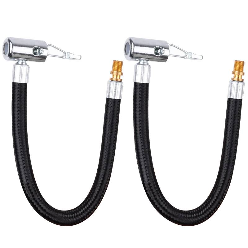 Yeepeo 2 Stück Reifenfüller Schlauch, 20cm Gummi Auto Inflator Pump Autoventil Adapter Schlauch Tire Kompressor Schlauch Luftschlauch Inflator Adapter Reifenfüllschlauch für Pumpe von Fahrrad Motorrad von Yeepeo