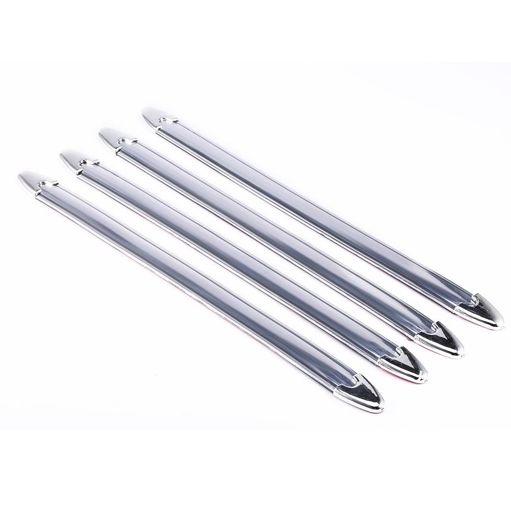 Auto Stoßstangenleisten 4er Pack Auto vorne hinten Stoßstangenschutz Eckschutz Anti-Kratzer Aufkleber Silber Chrom Anti-Rub Bar Bar Universal Auto Stoßstangenleisten 4er Pack Auto vorne hinten Stoßstangenschutz Eckschutz Anti-Kratzer Aufkleber Silber Chrom Anti-Rub Bar Bar Universal von Yeepin