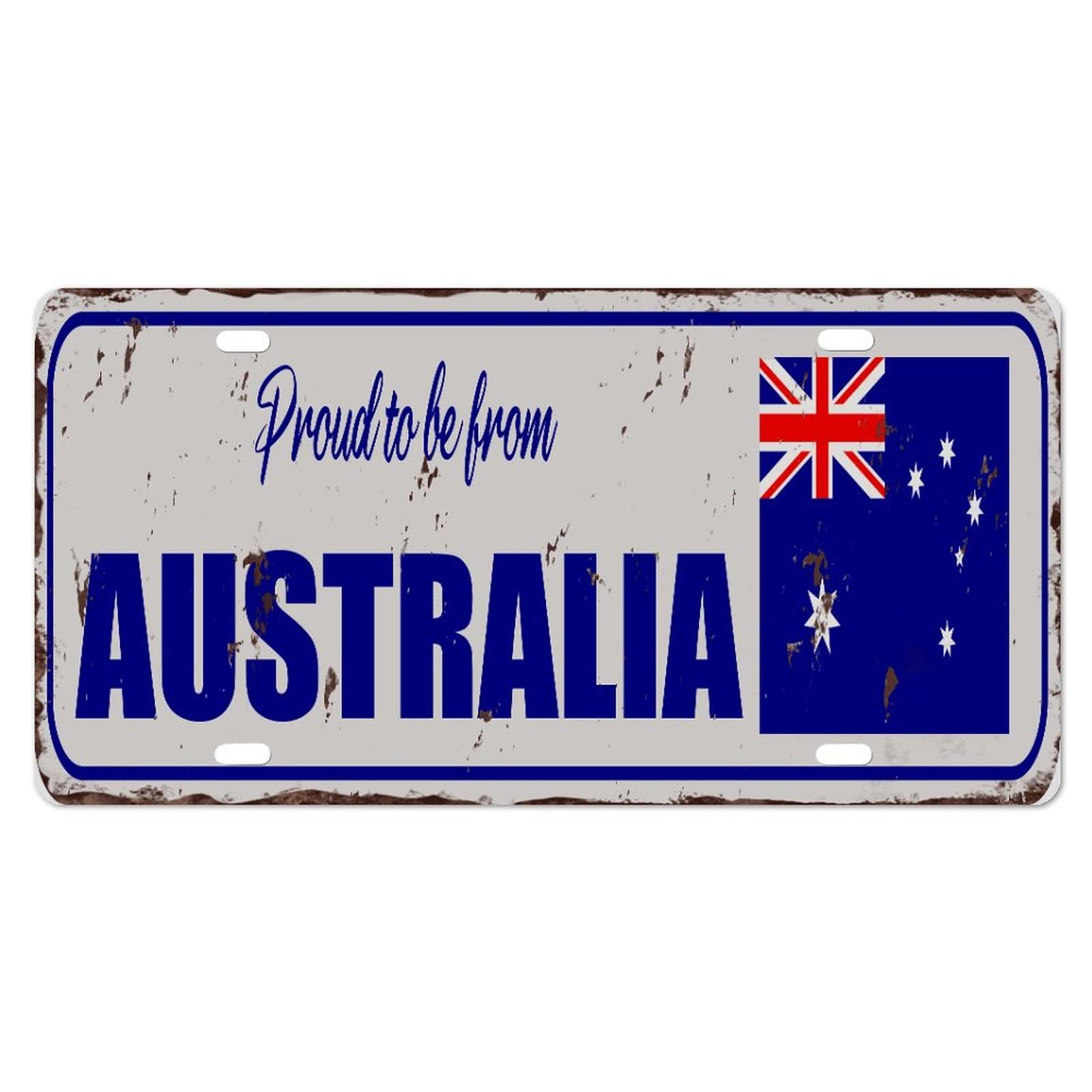 Yelolyio Australien-Kennzeichen für die Vorderseite des Autos, Größe 15,2 x 30,5 cm, rostfrei, stolz, aus Australien, Metall-Kennzeichen, australische Nationalflagge, Aluminium, Neuheit, von Yelolyio