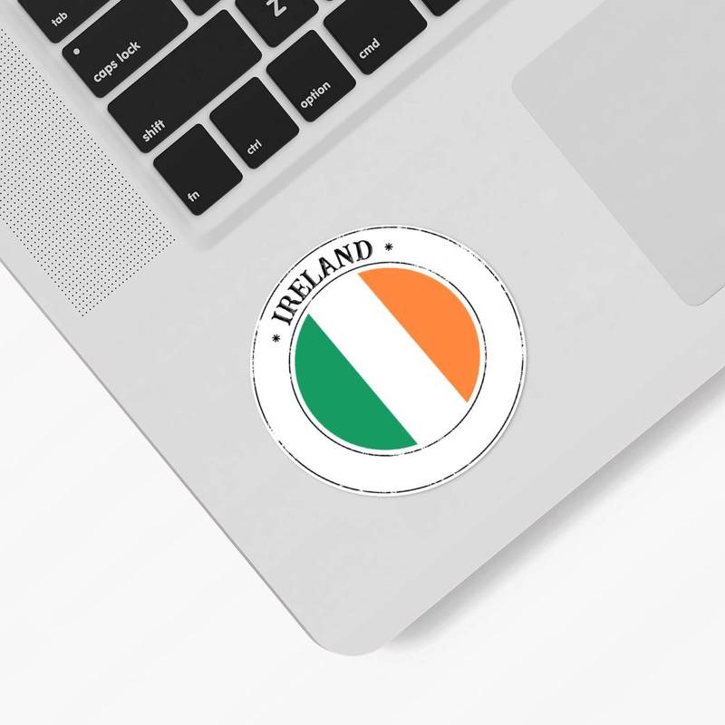 Yelolyio Irland National Flag Aufkleber Irland Decals Country Souvenir 30 Stück patriotische Dekor Vinyl Aufkleber für Auto Laptop Koffer Wasserflasche Helm LKW Stoßstange Aufkleber 7,6 cm von Yelolyio