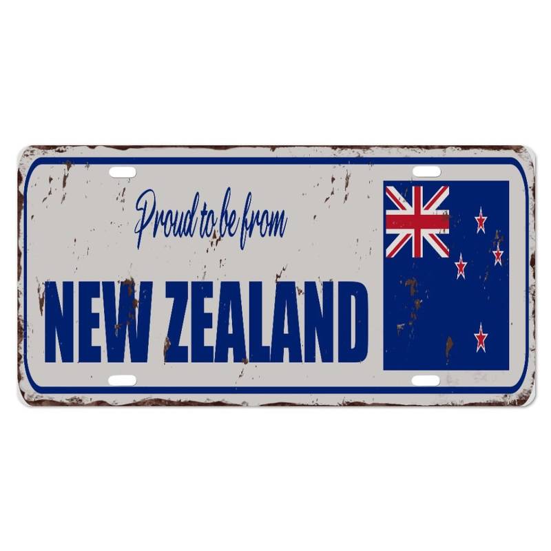 Yelolyio Neuseeland-Kennzeichen für die Vorderseite des Autos, Größe 15,2 x 30,5 cm, rostfrei, stolz auf Neuseeland, Metall-Kennzeichen, Neuseeland-Flagge, Aluminium, Neuheit, Nummernschild, von Yelolyio