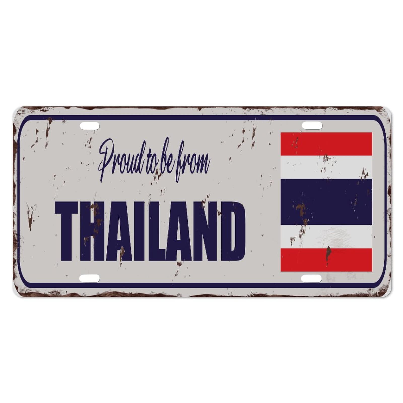Yelolyio Thailand-Kennzeichen für die Vorderseite des Autos, Größe 15,2 x 30,5 cm, rostfrei, stolz auf Thailand, Metall-Kennzeichen, Thailand, Nationalflagge, Aluminium, Neuheit, Nummernschild, von Yelolyio
