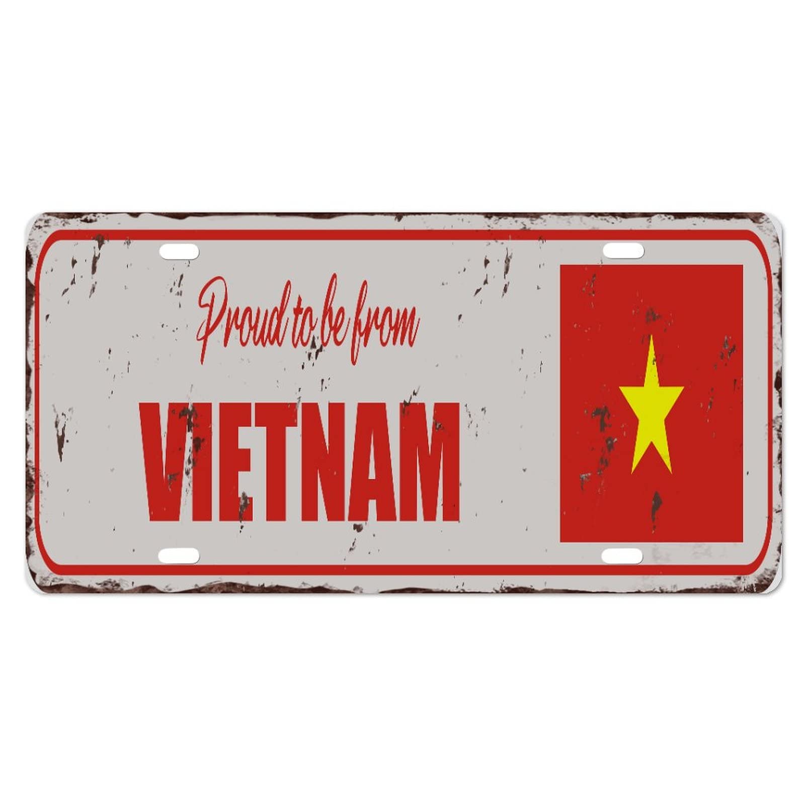 Yelolyio Vietnam-Kennzeichen für die Vorderseite des Autos, Größe 15,2 x 30,5 cm, rostfrei, stolz auf Vietnam, Metall-Kennzeichen, Vietnam-Flagge, Aluminium, Neuheit, Nummernschild, Auto-Tags, von Yelolyio