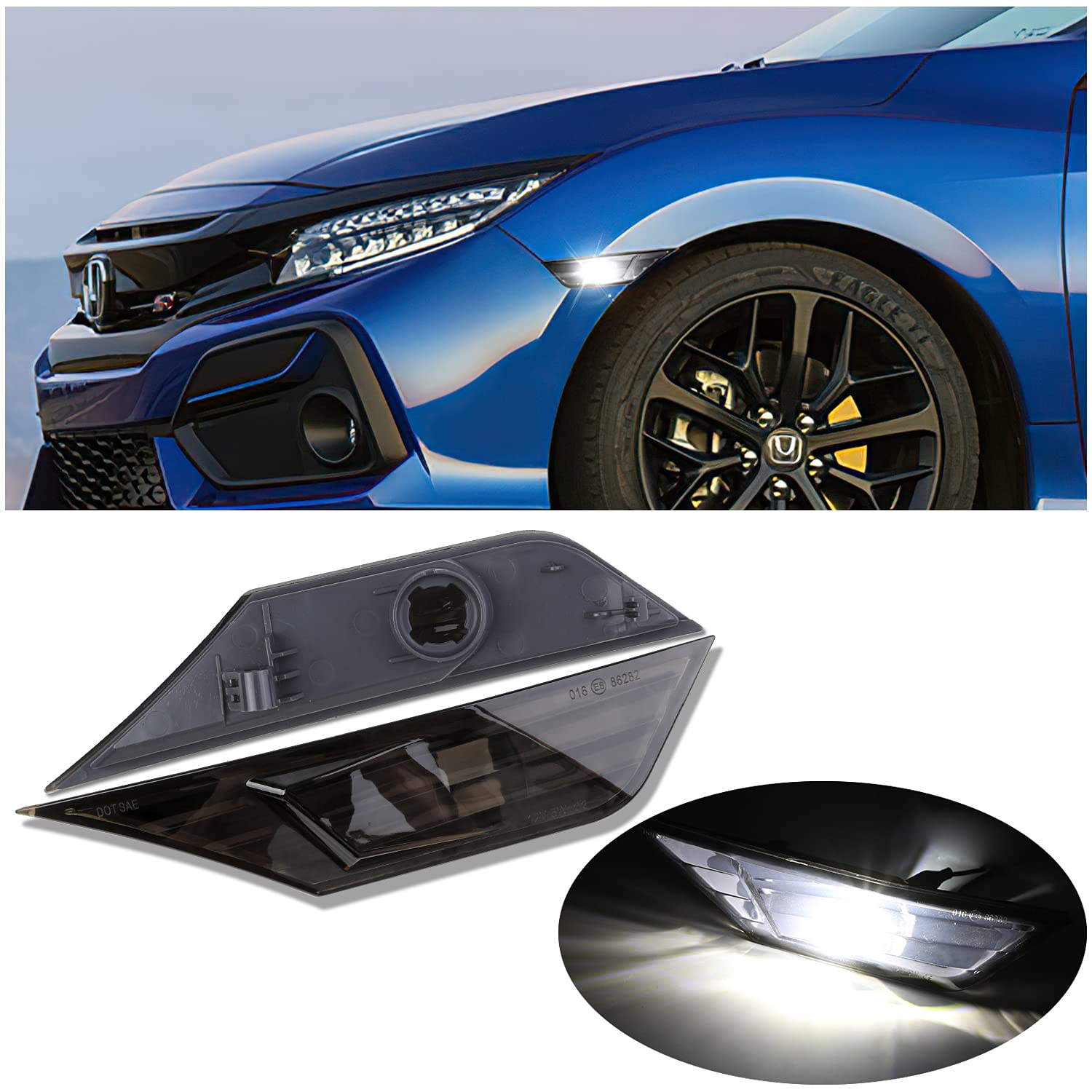 Blinker-LED-Leuchtmittel, Front-Seitenmarkierungsleuchte, kompatibel mit Honda Civic Limousine/Coupé/Schrägheck, ersetzt OEM-Seitenmarkierungsleuchten Blinker-LED-Leuchtmittel, Front-Seitenmarkierungsleuchte, kompatibel mit Honda Civic Limousine/Coupé/Schrägheck, ersetzt OEM-Seitenmarkierungsleuchten von Yereash