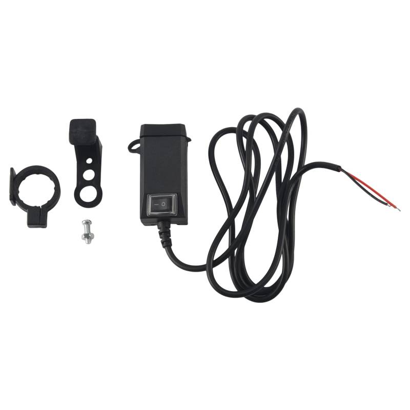 Yeruvce wasserdichte Qc 3.0 Dual USB 12V-24V ATV Motorrad Lenker Ladegerät Adapter Buchse mit Schalter von Yeruvce