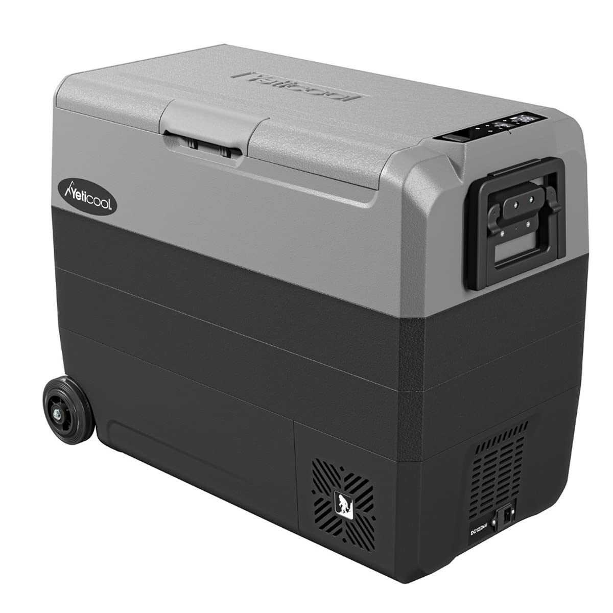 YetiCool TX60 Grey Elektrische Kompressor-Kühlbox, Dual-Zone, App Steuerung per Bluetooth, 12/24 V und 230 V, für Auto, LKW, Boot, 60 Liter von YetiCool