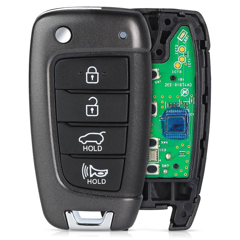 Yewong OEM Board Fernbedienung Klappschlüssel Ersatz passend für Hyundai Santa Fe 2019 2020 2021 FCC: TQ8-RKE-4F39 P/N: 95430-S2000 433MHz 4 Tasten von Yewong