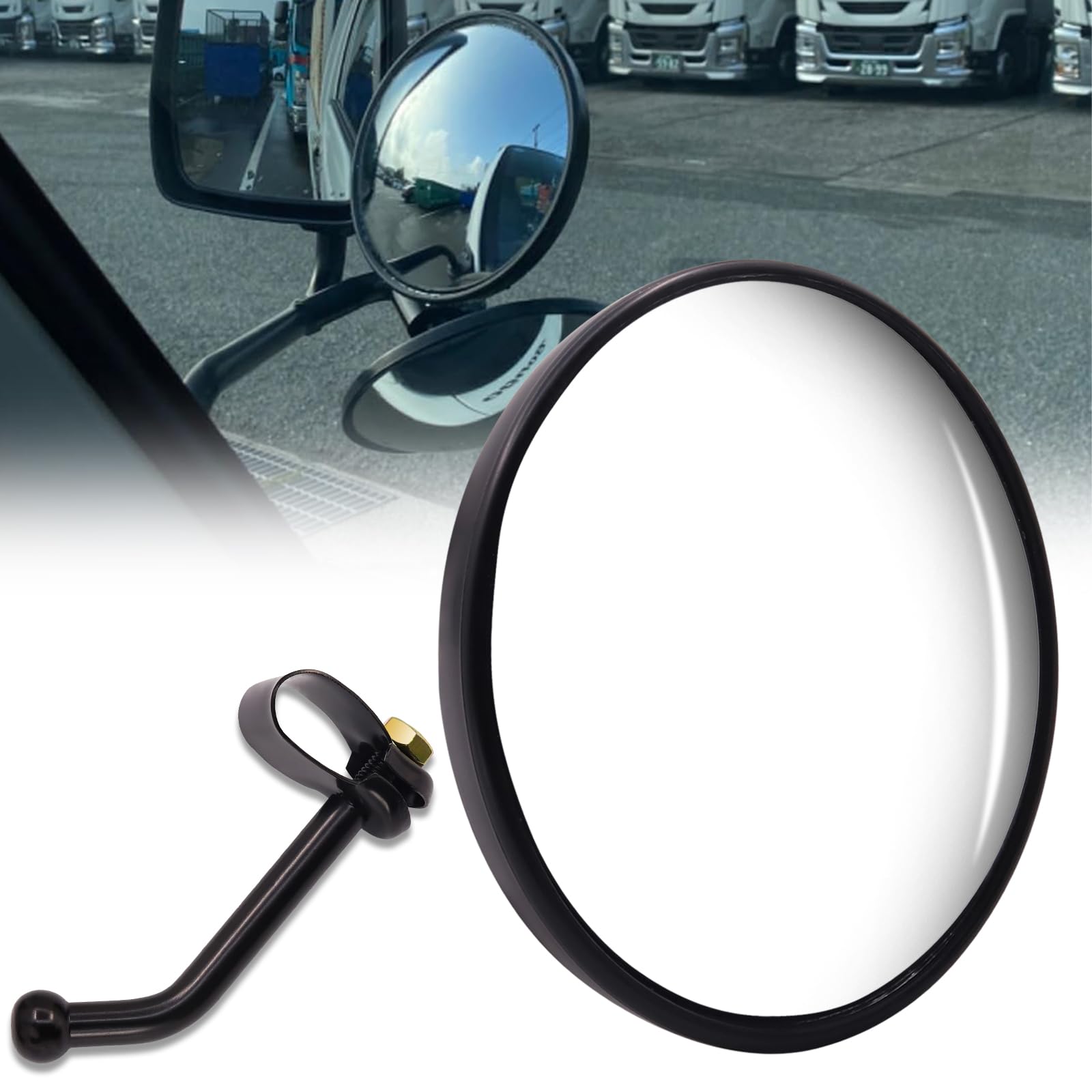 Ygmylandbb Toter-Winkelspiegel, 5,6 Zoll Konvexer Verkehrsspiegel, LKW Seitenspiegel, Konvexspiegel, verstellbarer Winkel für LKW, Anhänger, Bus Ygmylandbb Toter-Winkelspiegel, 5,6 Zoll Konvexer Verkehrsspiegel, LKW Seitenspiegel, Konvexspiegel, verstellbarer Winkel für LKW, Anhänger, Bus von Ygmylandbb