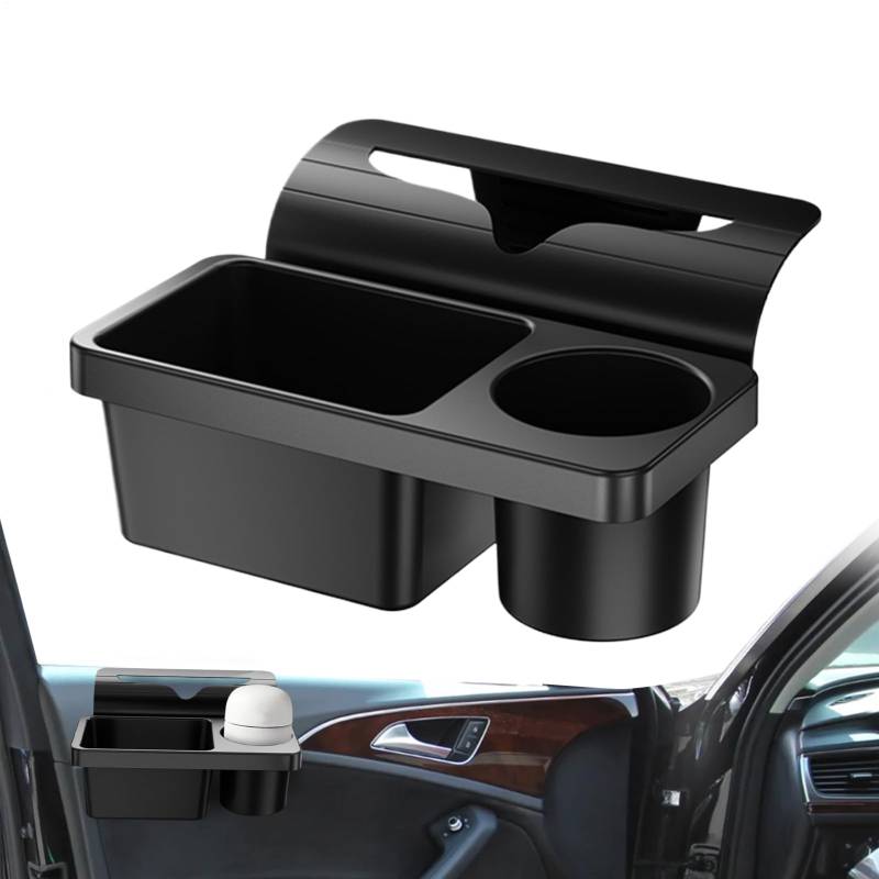 Flugzeug Fenster Getränkehalter ABS | Rutschfester Autotür Becherhalter mit Stauraum & Handyablage – Multifunktionale Aufbewahrungsbox für Reisen, Camping, Familienauto & Rücksitztasche von Yhsioaklo