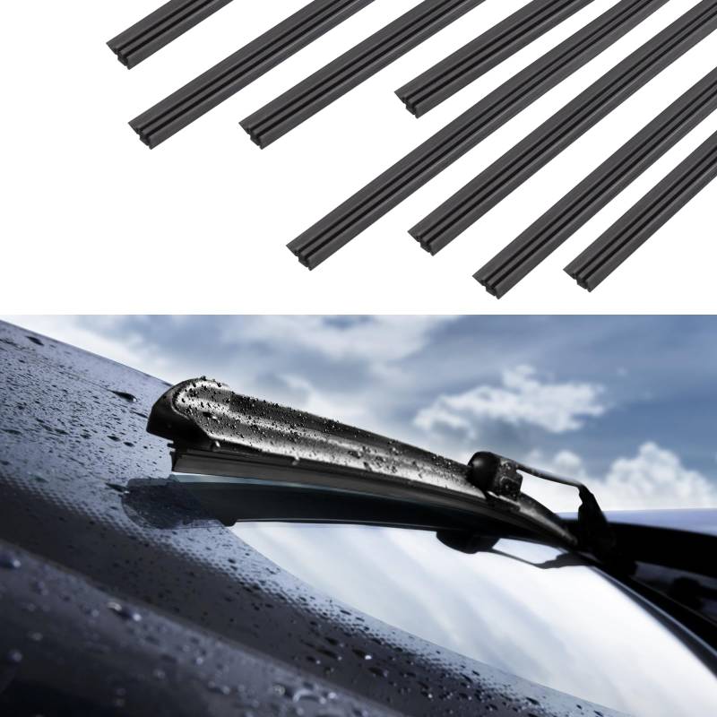 8 Stk 80cm Scheibenwischer Gummi, Universal Auto Wischergummi Scheibenwischer, Ersatz Gummi Scheibenwischer, Einstellbar Scheibenwischer kompatibel mit alle scheibenwischer schneider von YiJiuBa