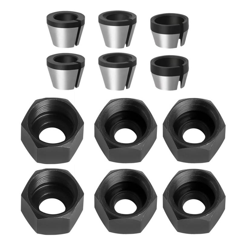 YiQinzcxg 12 Teiliges M17 Router Collet Kits Leichter Antirust Für Diyer & Professional Woodwork Verbessert Die Griffstabilität von YiQinzcxg