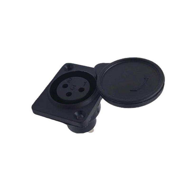 YiQinzcxg Weibliche Stecker Socket Mobility Scooter Panel Mount Port Easy Installation 3 Pin Sockelanschluss Mit Schutzabdeckungen von YiQinzcxg