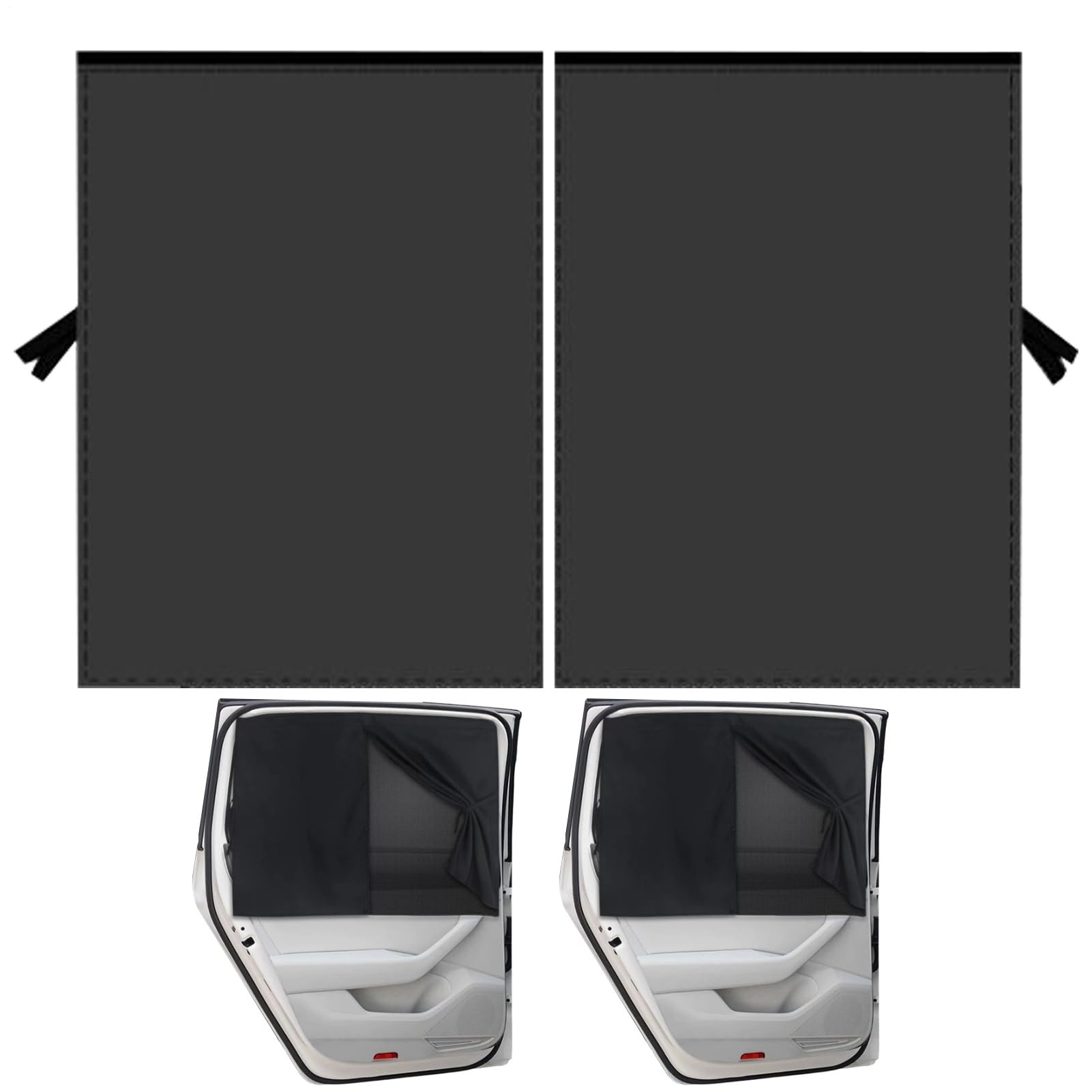 Yianyal Autofenster-Sonnenschutz - 2X Seitenscheiben-Sonnenschutz mit Magnetbefestigung | Atmungsaktive Autoabdeckungen Für Stillpausen, Ruhezeiten, Fliegenschutz & Sichtschutz von Yianyal
