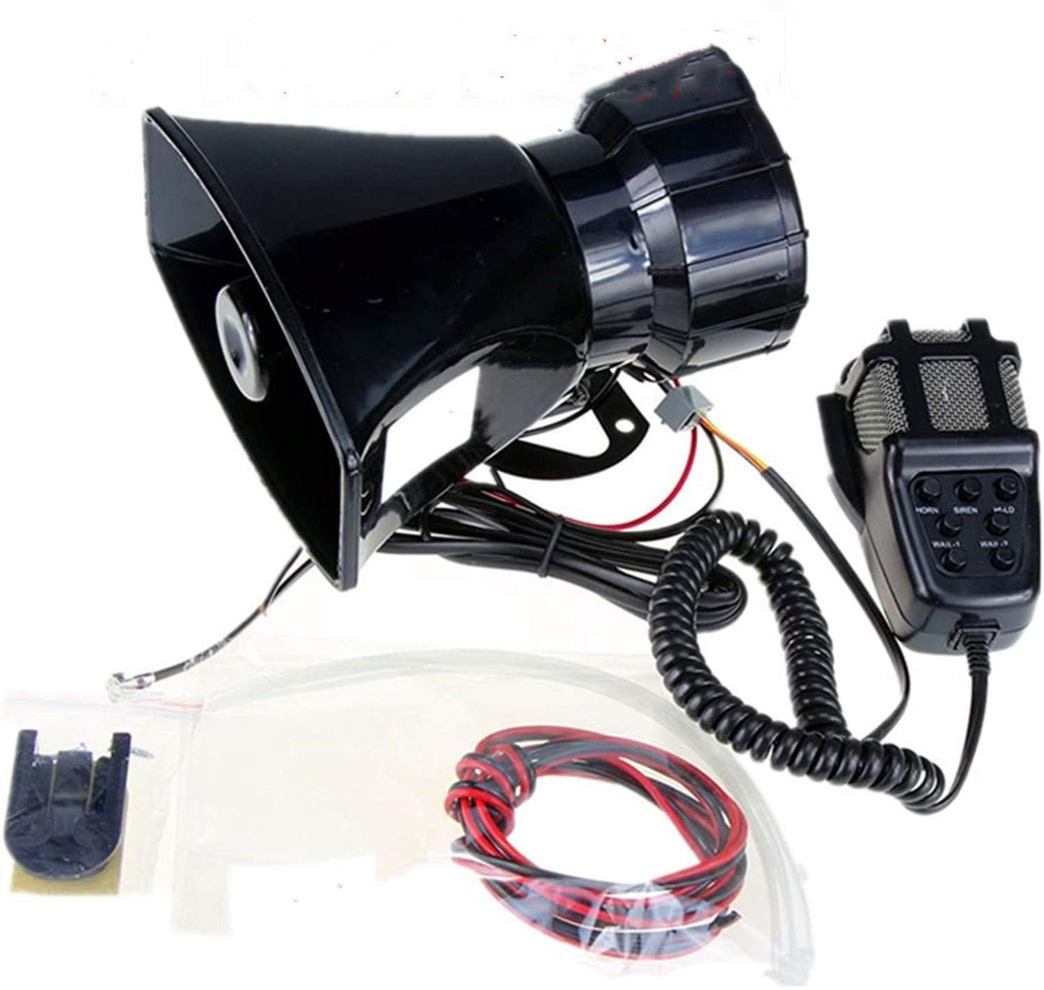 Yida 12V 80W 7 Tone Sound Auto Sirene Fahrzeug Horn mit Mic PA Lautsprechersystem Emergency Sound Amplifier Auto Siren Lautsprecher von YIDA