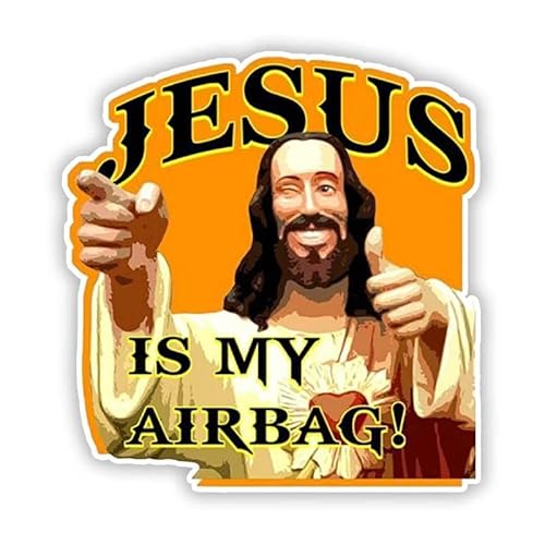 Yidax autoaufkleber S50455# Verschiedene Größen Persönlichkeit PVC Aufkleber Jesus ist Mein Airbag Wasserdichter Autoaufkleber auf Motorrad Laptop Dekorativ von Yidax