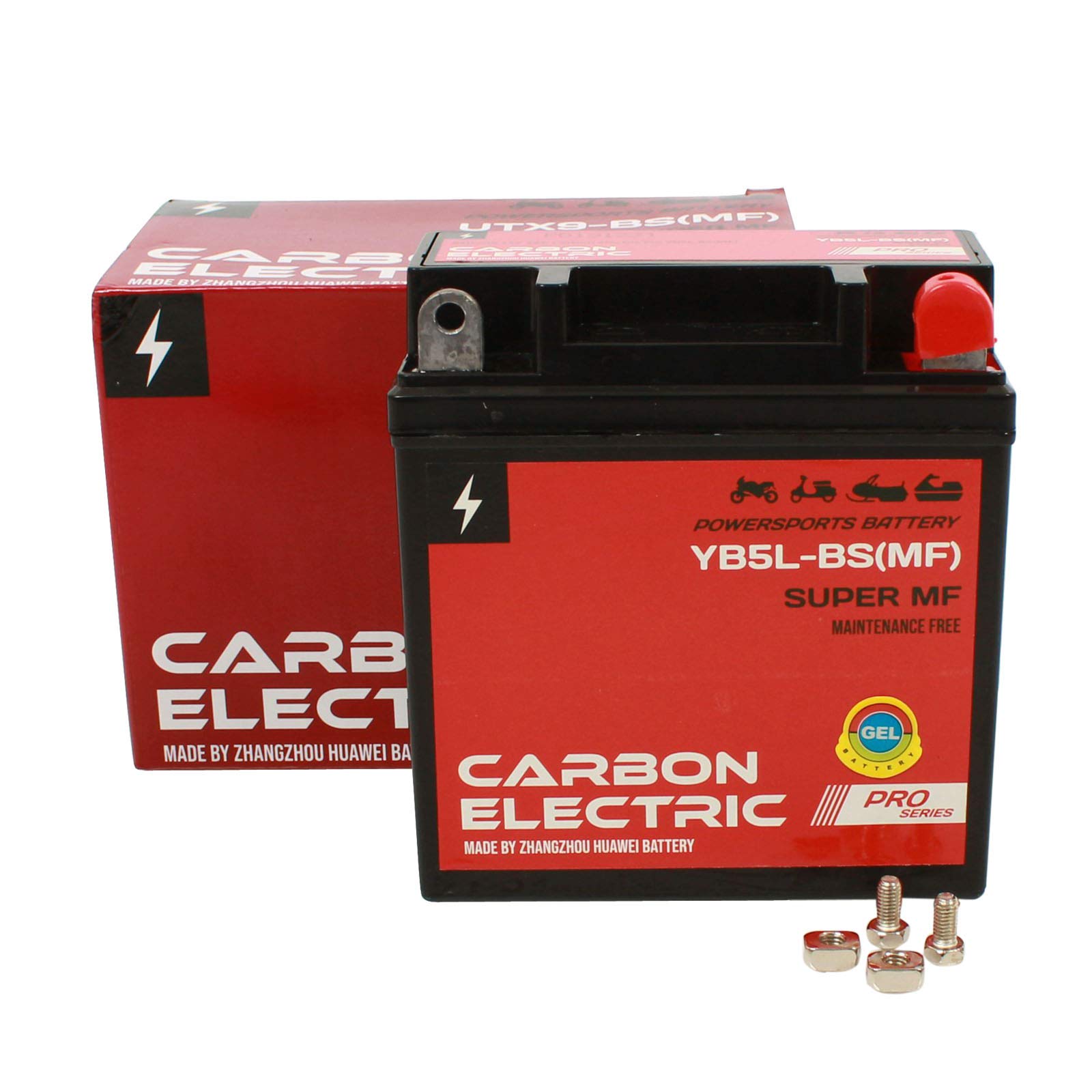 Carbon Electric Gel Batterie YB5L-BS MF 5Ah 12V 12N5-3B Motorrad Roller Quad von Carbon Electric
