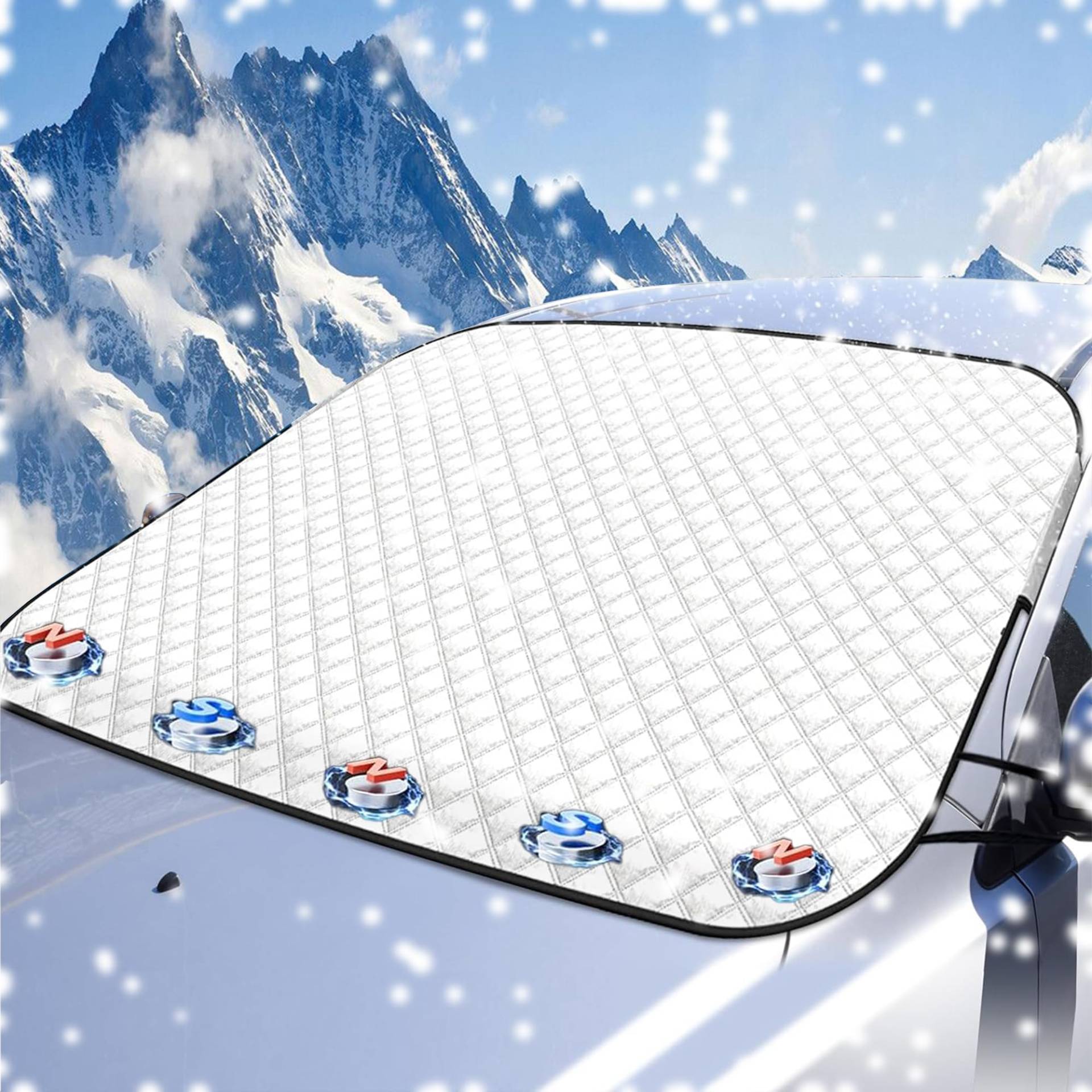 Yiichiy Frontscheibenabdeckung Winter, Scheibenabdeckung Auto Winter, Windschutzscheibenabdeckung mit 5 Magnet Fixierung, Autoscheiben Abdeckungen Winter, Faltbar Frontscheibenabdeckung, 150 * 120cm Yiichiy Frontscheibenabdeckung Winter, Scheibenabdeckung Auto Winter, Windschutzscheibenabdeckung mit 5 Magnet Fixierung, Autoscheiben Abdeckungen Winter, Faltbar Frontscheibenabdeckung, 150 * 120cm von Yiichiy