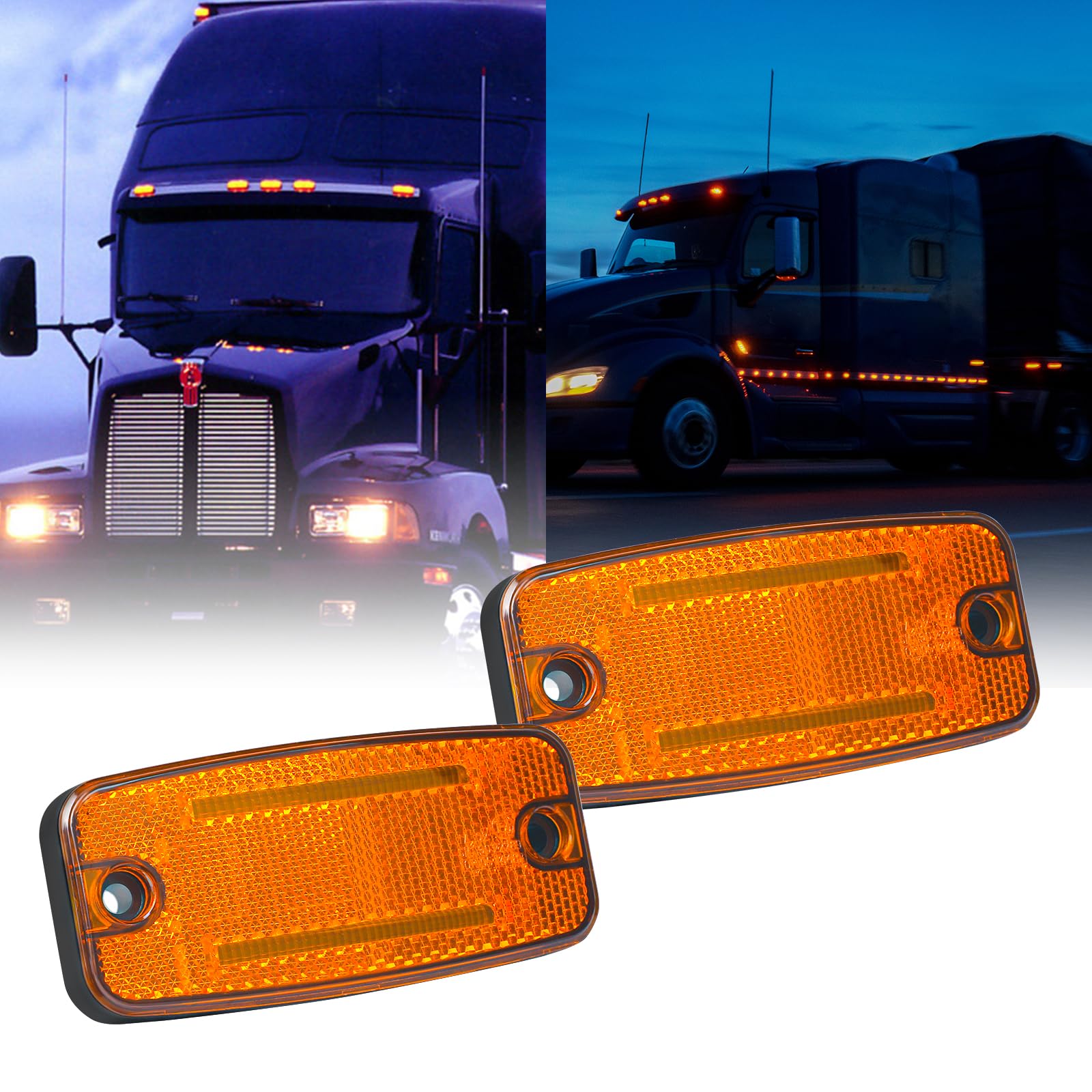 2X Seitenmarkierungsleuchten 12 / 24V Anhänger Seitenleuchte Gelbe LED LKW-Frontpositions- und Seitenblinkleuchten mit Reflektor für Wohnmobile, Transporter, Boote, LKW, Wohnwagen und Caravans 2X Seitenmarkierungsleuchten 12 / 24V Anhänger Seitenleuchte Gelbe LED LKW-Frontpositions- und Seitenblinkleuchten mit Reflektor für Wohnmobile, Transporter, Boote, LKW, Wohnwagen und Caravans von Yinaolan