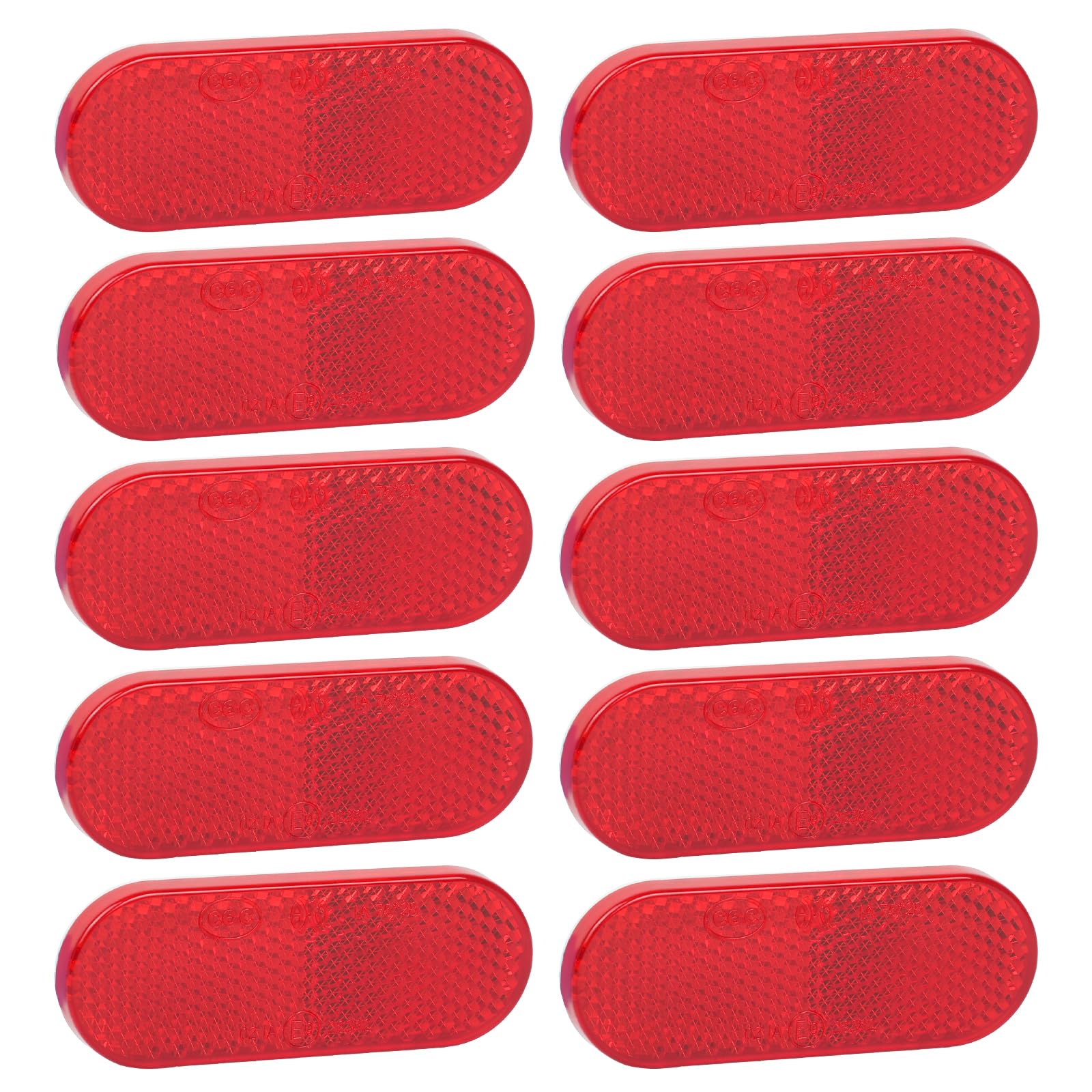 Yinaolan 10 x Anhänger Reflektoren Rot Oval Rückstrahler Selbstklebend Katzenauge Reflektor für Torpfosten Zäune LKW RV Anhänger Wohnwagen Traktor Yinaolan 10 x Anhänger Reflektoren Rot Oval Rückstrahler Selbstklebend Katzenauge Reflektor für Torpfosten Zäune LKW RV Anhänger Wohnwagen Traktor von Yinaolan