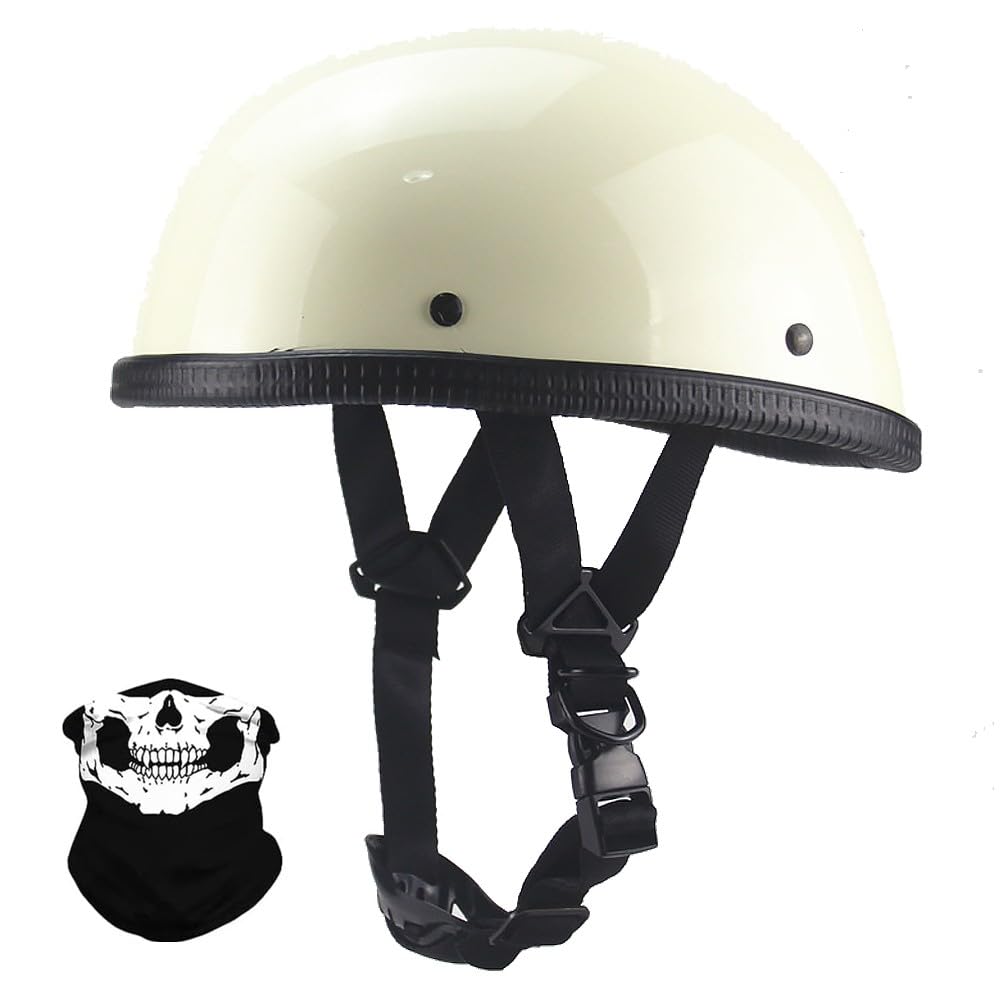 Mofa-Helm, DOT/ECE-geprüfter Vintage-Helm Im Deutschen Stil Für Männer Und Frauen, Retro Halbschalenhelm, für Cruiser Chopper Biker Moped, Bike Pilot Chopper Helm, S~XXL Mofa-Helm, DOT/ECE-geprüfter Vintage-Helm Im Deutschen Stil Für Männer Und Frauen, Retro Halbschalenhelm, für Cruiser Chopper Biker Moped, Bike Pilot Chopper Helm, S~XXL von Yirunfa