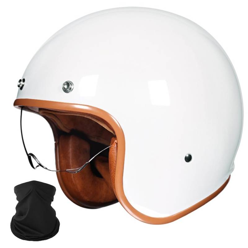Yirunfa Retro-Jet-Helm 3/4-Helm, Cruiser Chopper Roller Moped-Helm, Retro-Halbschalenhelm ECE-Zertifiziert, Moped Scooter Offenem Helm, Halbschale Jethelm, für Herren und Damen, M~XXL von Yirunfa