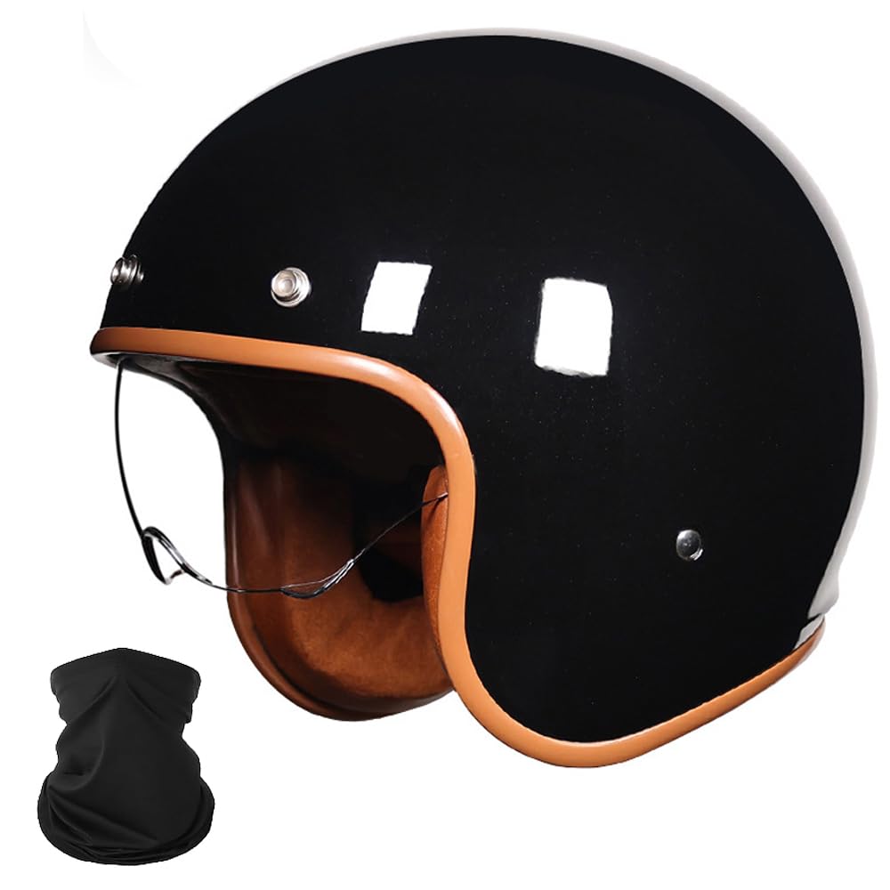 Yirunfa Retro-Jet-Helm 3/4-Helm, Cruiser Chopper Roller Moped-Helm, Retro-Halbschalenhelm ECE-Zertifiziert, Moped Scooter Offenem Helm, Halbschale Jethelm, für Herren und Damen, M~XXL Yirunfa Retro-Jet-Helm 3/4-Helm, Cruiser Chopper Roller Moped-Helm, Retro-Halbschalenhelm ECE-Zertifiziert, Moped Scooter Offenem Helm, Halbschale Jethelm, für Herren und Damen, M~XXL von Yirunfa